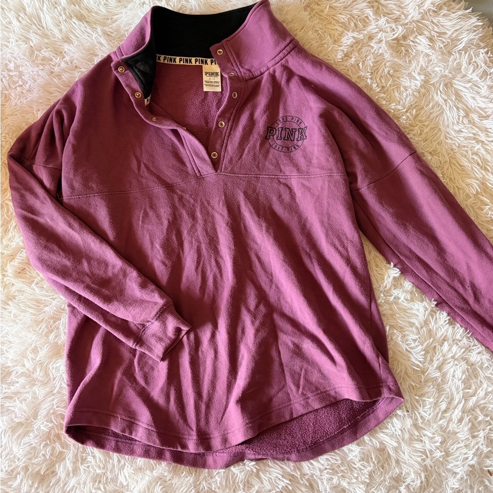 Victoria's Secret PINK Quarter-Snap Pullover in Purple
